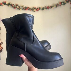 Madden Girl Black Platform Ankle Boots